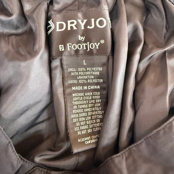 FootJoy FJ DryJoy Men's Black Polyester Zide Zip Up Golf Pants Size Large - Picture 2 of 6